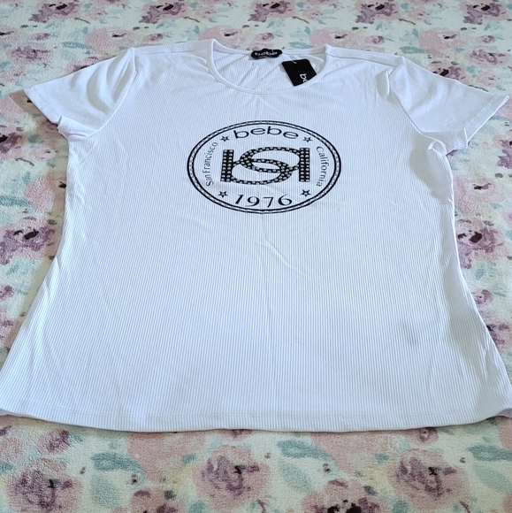 bebe White Ribbed Top - NWT - Picture 10 of 14